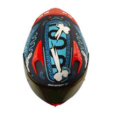 Casco Shaft 526sp Evo Ungloriou Azul Oscuro Visor Iridium Rojo